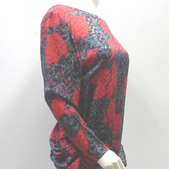 80s 100% Silk Dress Red Backless Avante Garde Drop Waist Dress S… - Picture 3 of 8